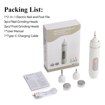 5-in-1 Rechargeable Electric Foot Callus Remover & Nail Pedicure Kit
